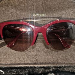 Authentic TOM FORD Adrenne BURGUNDY & GOLD Sunglasses