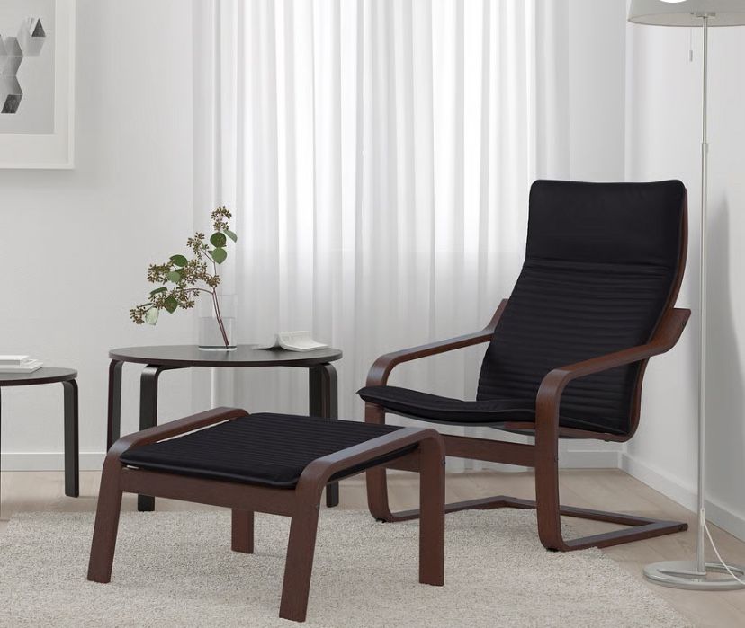 Modern Armchair With Matching Ottoman