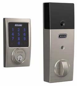 Schlage BE469ZP-V-CAM-619 Connect Smart Deadbolt with Camelot Trim, Satin Nickel