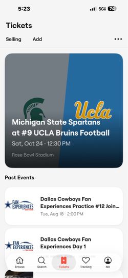 Michigan State vs UCLA Football Ticket