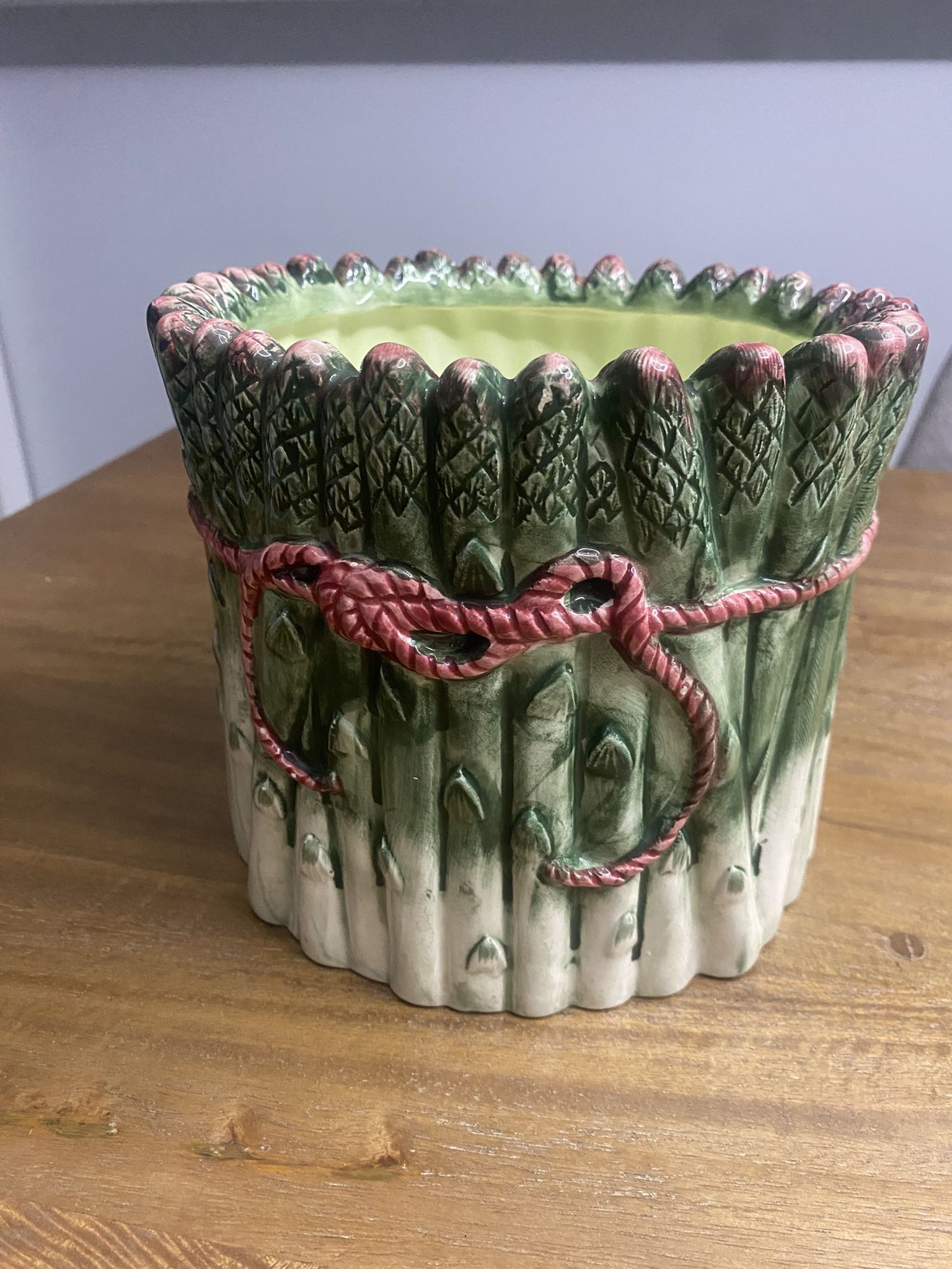 Vintage Large Asparagus Cache Pot / The Hadron Group 1988 / Planter / Utensil Caddy