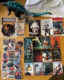 GODZILLA Japan 1995 Amada Godzilla Cards Stickers Vinyl Sticker Keychain Lot #1