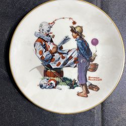 Norman Rockwell Clown Plate
