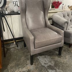Vintage Genuine Leather Wingback Chair 