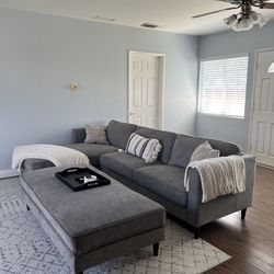 Cosmos Grey 2 Piece Sectional with Chaisee
