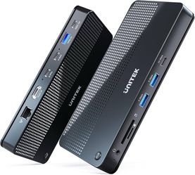 UNITEK USB-C KVM Switch 4K 60Hz HDMI 2 Port Monitor Sharing Hub Thunderbolt 3 PC (Like New,Everything Included)