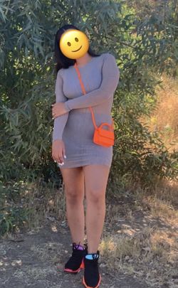 Gray Mesh Long sleeve Dress Size XS