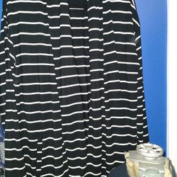 Size 2xl Plus Size Black And White Striped Cardigan
