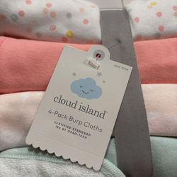 Cloud Island Burp Cloths For Baby Girl