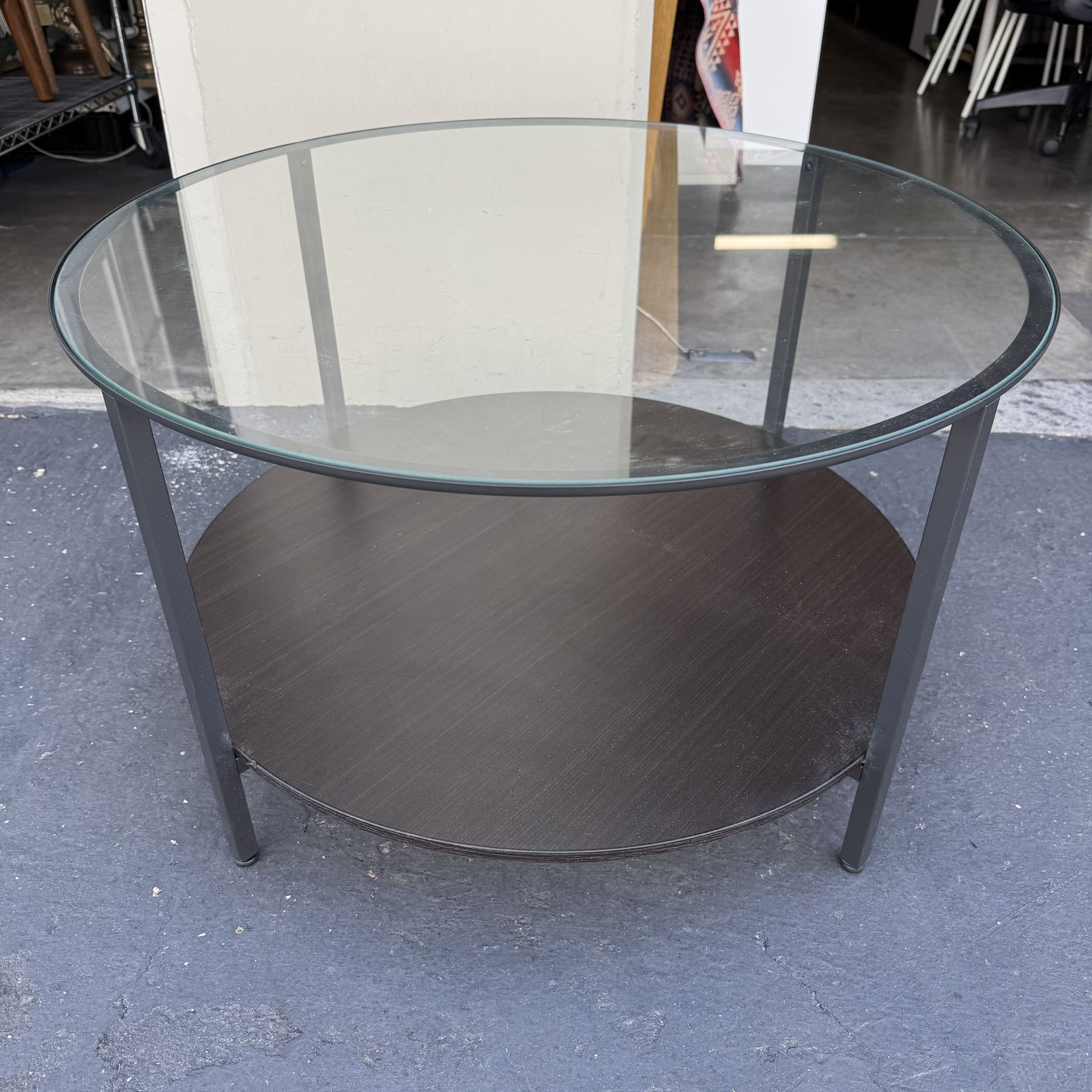 IKEA VITTSJÖ Coffee table, black-brown/glass Good Condition