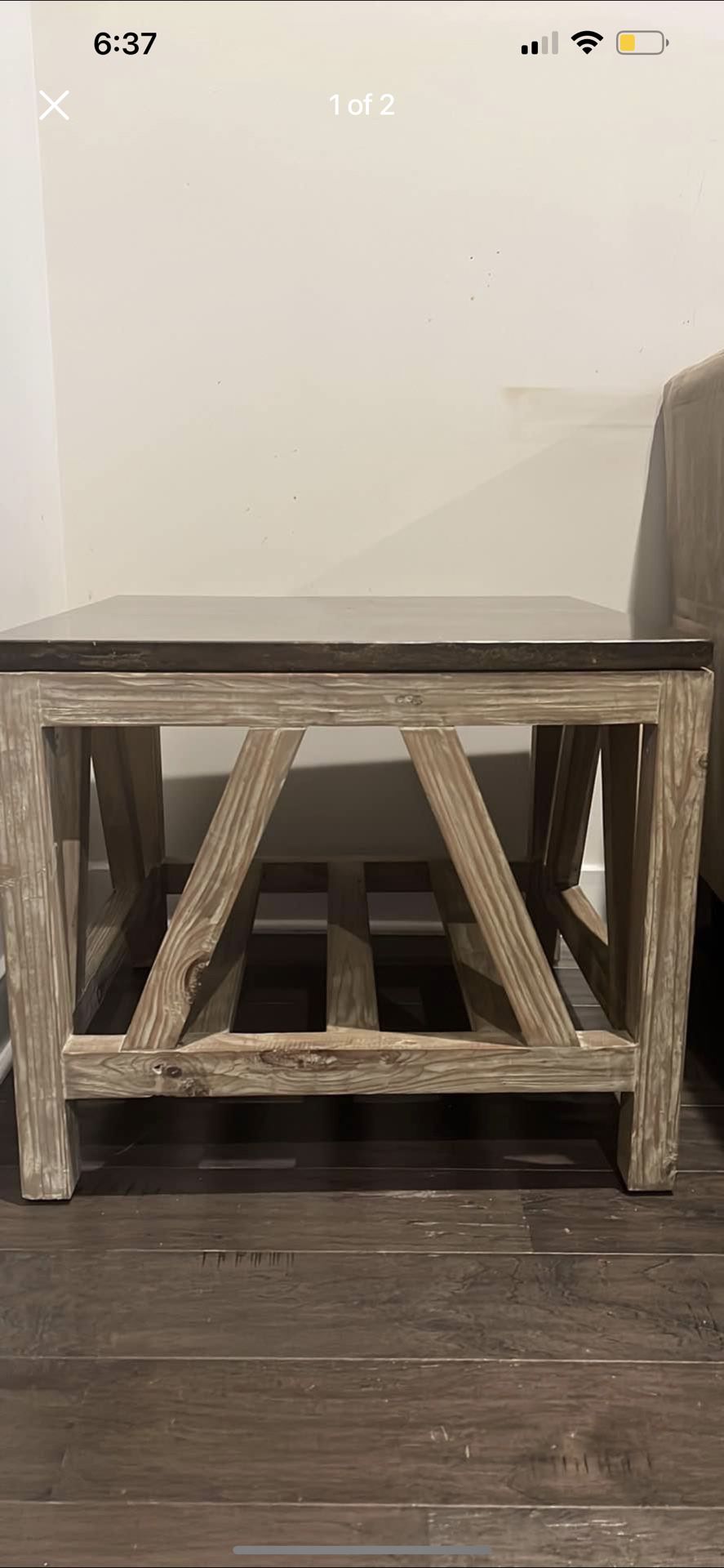 American Signature Gray Marble Console Table