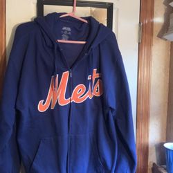 Official Mets Zip Up Sweatshirt Hoodie Size Large