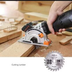 Tacklife CSK77AC Mini Circular Saw with Laser 6 Blades Circular Saw 5.8A 705W Cutting Wood/Plastic/Metal/Tile/Masonry/Flooring
