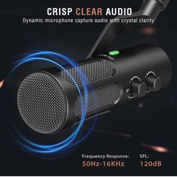 FIFINE XLR/USB Podcast Microphone & Arm Stand 