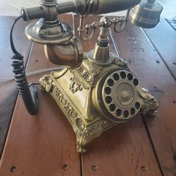 Bronze Retro Vintage Antique Style Rotary Dial Desk Telephone Phone