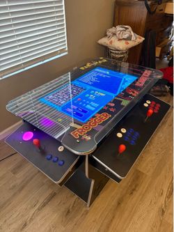 Pandora Box 412-in-1 4 Player Cocktail Arcade Table – Pac-Man, Frogger & Donkey Kong