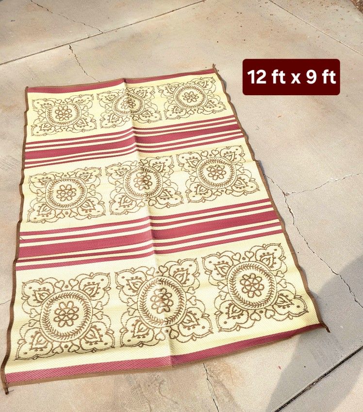 Camping / Patio Sand Mat Reversible 12' X 9'