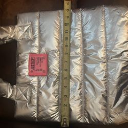 Justice Metálica Silver Puffer Tote Bag 
