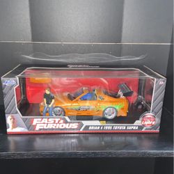  Jada Die Cast Fast And Furious Brian and 1995 Toyota Supra 
