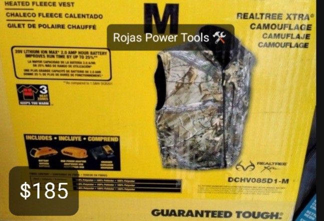 DEWALT HEATED GEAR 20V MAX XR LITHIUM-ION WITH BATTERY USB POWER ADAPTER AND CHARGER