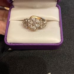 3kt Diamond Cluster In 14kt Gold