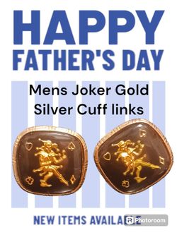 Fathers Day Gypsie Joker Cuff Links Gold Silver For The Bad Dad In Your Life