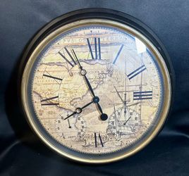 Vintage Style Wall Clock with Temperature & Humidity Gauges – 15.5” Diameter