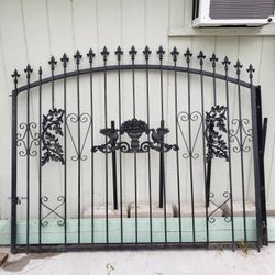 Heavy Black Steel Fence Gate
