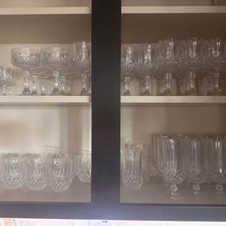 Crystal Cristal d'Arques glasses-same pattern different styles. 