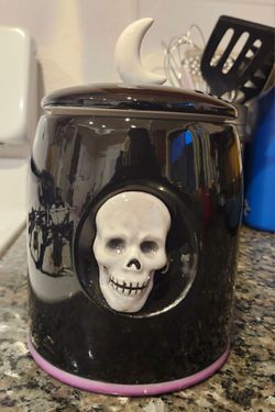 Halloween Skull Cookie Jar