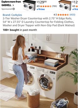 Wood washer/dryer countertop