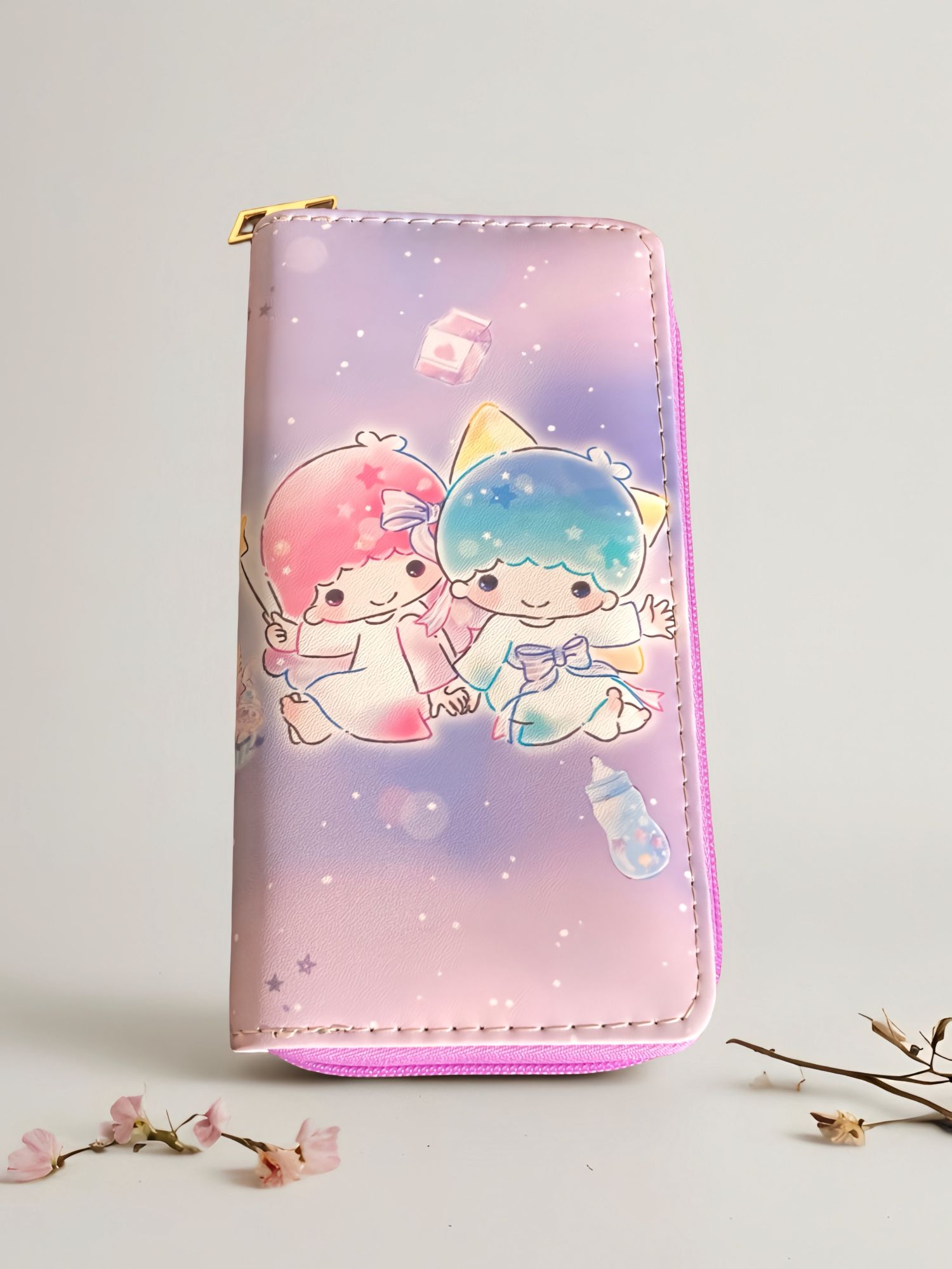 ✨Starlight Dreams Zipper Wallet – Featuring the Adorable Little Twin Stars!✨