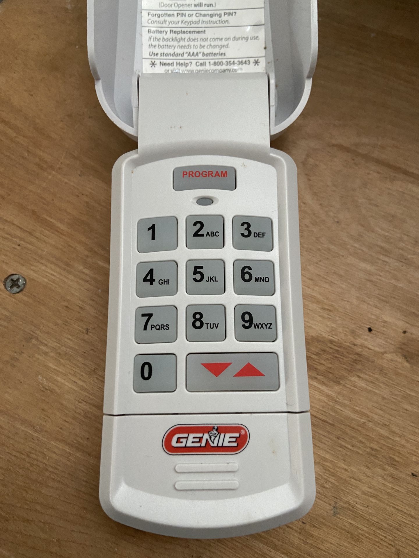 Garage Door Opener Keypad