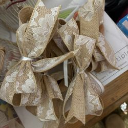 5 Burlap Ribbons