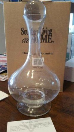 Hand blown glass decanter - new in box
