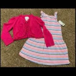 Girls striped sundress size 3 with Sweater