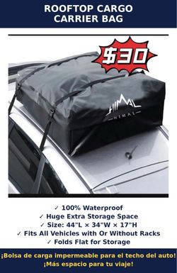 ❤️$30❤️ Car Rooftop Cargo Carrier,15 Cubic Feet Heavy Duty Waterproof Vehicle Soft-Shell Rooftop Bag with 8 Straps and 2 Zippers, Fits All Vehicles w