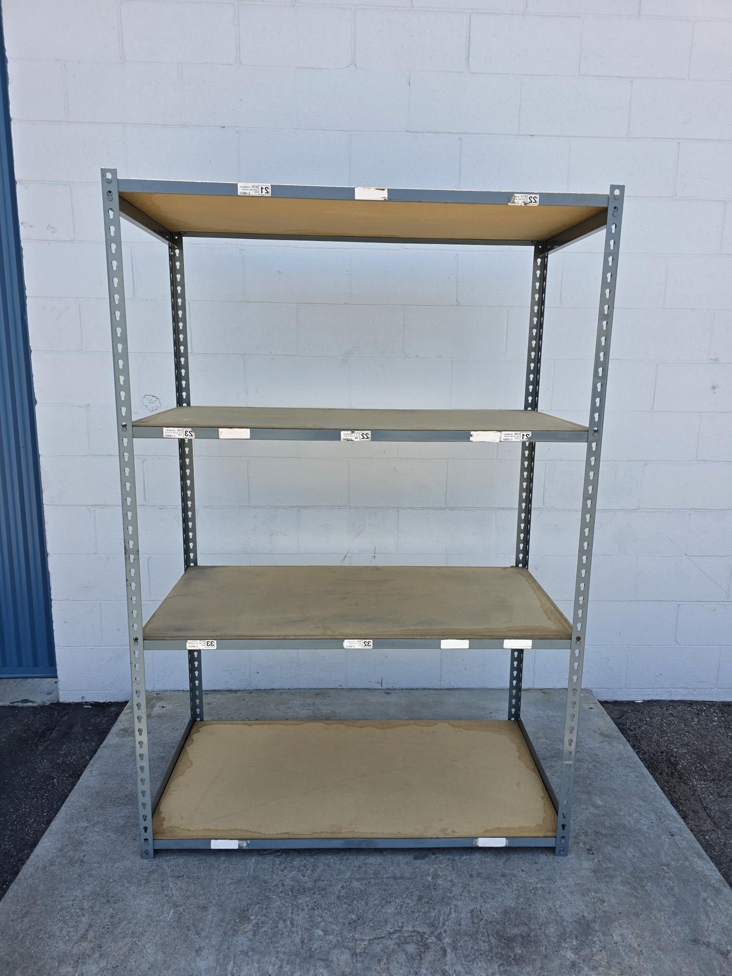 Warehouse Quality 48 in W x 24 in D Used Steel Boltless 4 Tier Level Supply Office Storage Rack Delivery Available