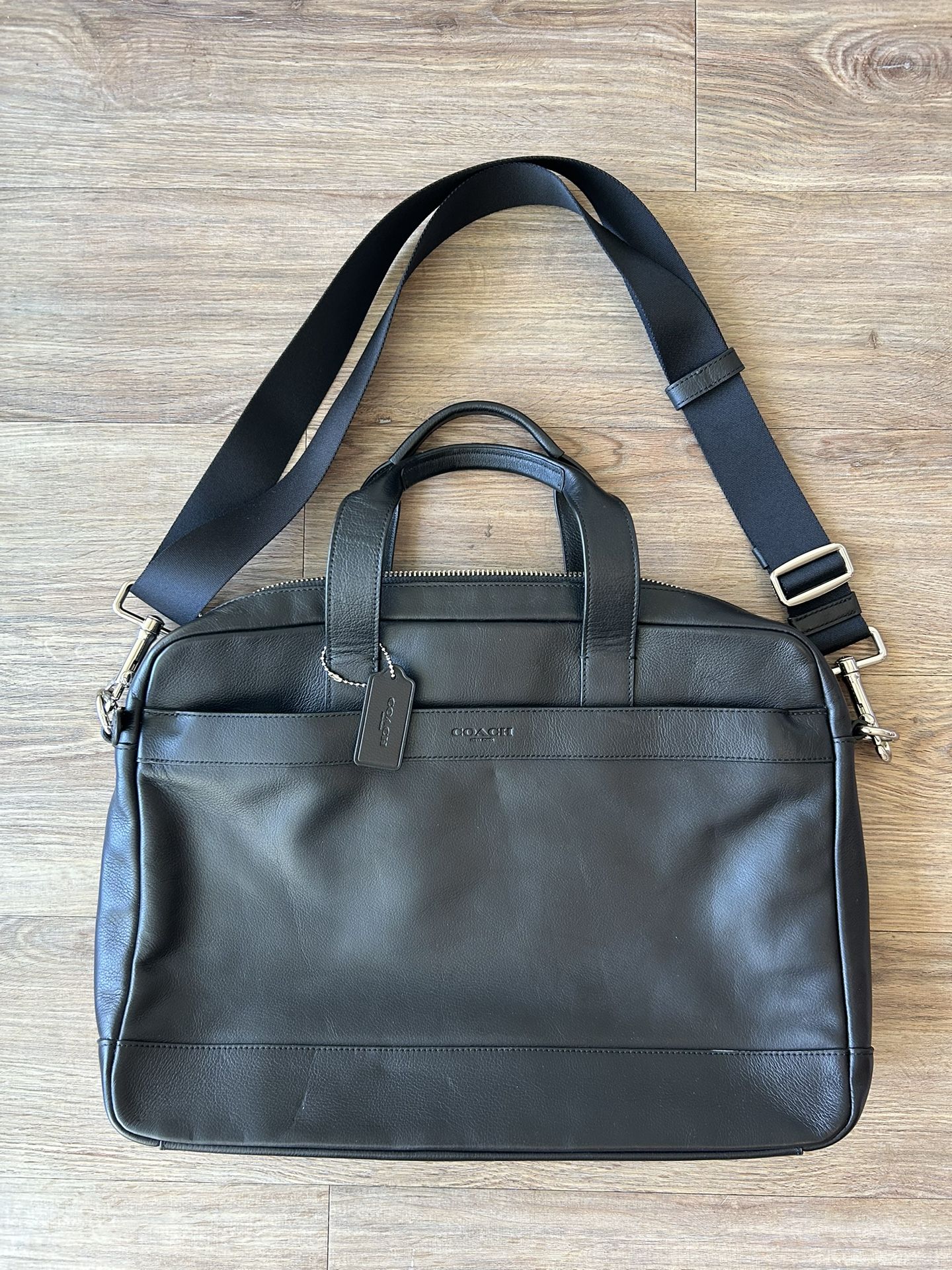 Coach black laptop bag