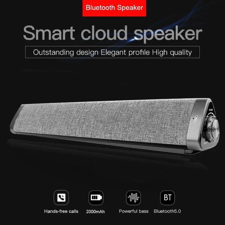 ALLOYSEED smart cloud speaker high quility Bluetooth 5.0 Speaker remote card speaker long computer audio use for Computer phone