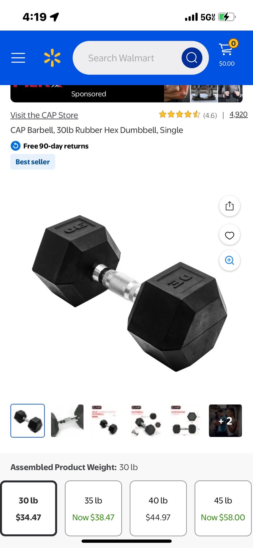 30 Pound Dumbbells