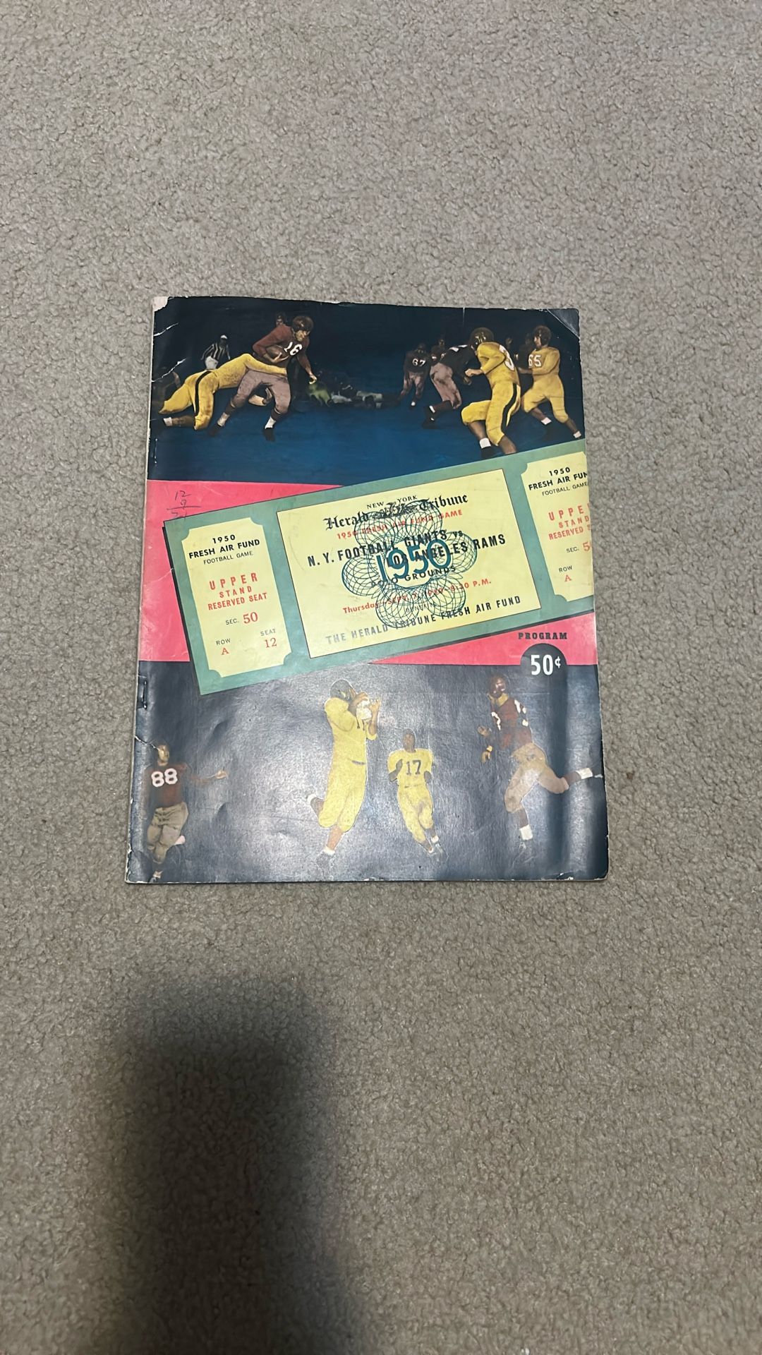 Very vintage football program