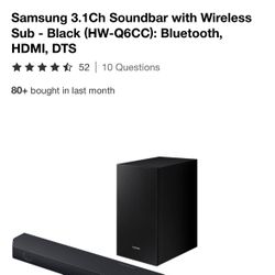 Samsung Sound Bar And Sub NEW