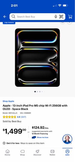 $1200 Ipad pro m5 13” 256 gb wifi con estuche otter mas el Magic Keyboard nuevo cellado