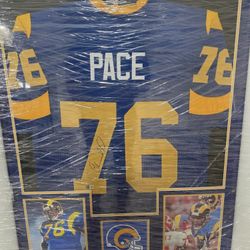 RAMs Orlando Pace Autographed Framed Jersey 