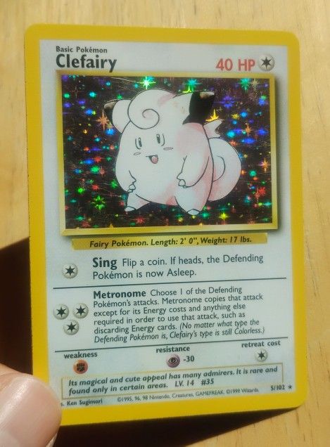 LP 1999 WOTC Holo Clefairy 5/102 Base Set Pokemon Card