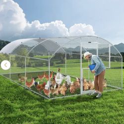 🐔 XL Walk-In Chicken Coop – 20ft Metal Frame w/ Waterproof Roof | Brand New!