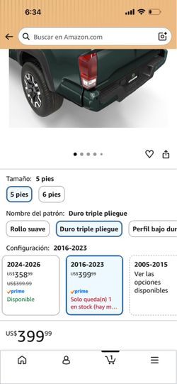 AUTOSAVER88 Cubierta rígida de tres pliegues para Toyota Tacoma 2016-2023