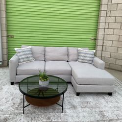 *Free Delivery* Gray Living Spaces Sectional Reversible Chaise