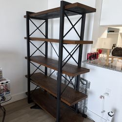 Industrial Wood & Metal Bookshelf – Sturdy & Stylish